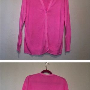 Gap hot pink long sleeve cardigan Large. EUC